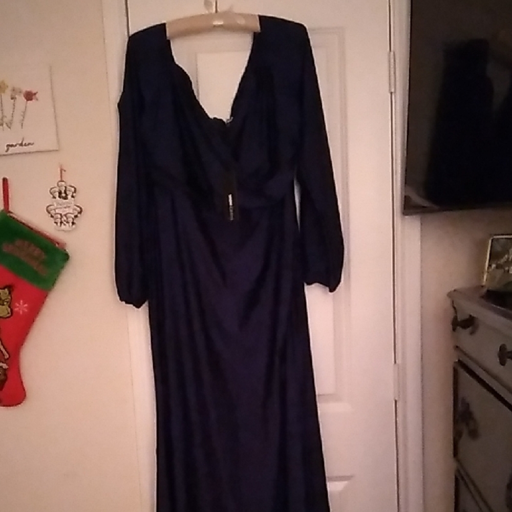 Fashion Nova Midnight Blue Long Sleeve Dress